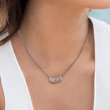 APM Monaco Sliding Rings Necklace in white silver