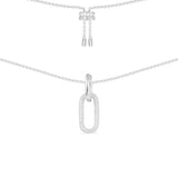 Chain Link Adjustable Necklace - White Silver