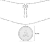 Paved Alphabet Adjustable necklace - silver