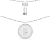 Paved Alphabet Adjustable necklace - silver