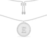 Paved Alphabet Adjustable necklace - silver