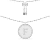 Paved Alphabet Adjustable necklace - silver