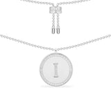 Paved Alphabet Adjustable necklace - silver