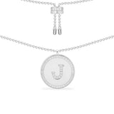 Paved Alphabet Adjustable necklace - silver