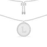 Paved Alphabet Adjustable necklace - silver