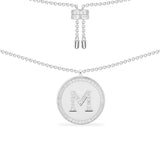 Paved Alphabet Adjustable necklace - silver