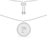 Paved Alphabet Adjustable necklace - silver