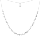 Spike Adjustable Necklace - silver