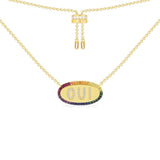 Rainbow OUI Adjustable Necklace - Yellow Silver