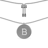 Alphabet Adjustable Necklace - Dark Grey Silver