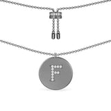 Alphabet Adjustable Necklace - Dark Grey Silver