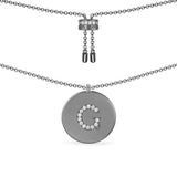 Alphabet Adjustable Necklace - Dark Grey Silver