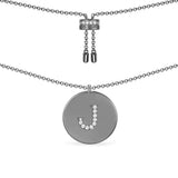 Alphabet Adjustable Necklace - Dark Grey Silver