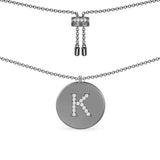 Alphabet Adjustable Necklace - Dark Grey Silver