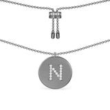 Alphabet Adjustable Necklace - Dark Grey Silver