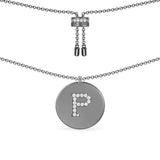 Alphabet Adjustable Necklace - Dark Grey Silver