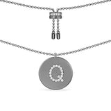 Alphabet Adjustable Necklace - Dark Grey Silver