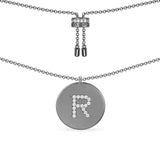 Alphabet Adjustable Necklace - Dark Grey Silver