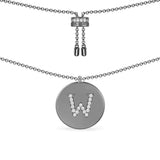 Alphabet Adjustable Necklace - Dark Grey Silver