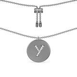 Alphabet Adjustable Necklace - Dark Grey Silver