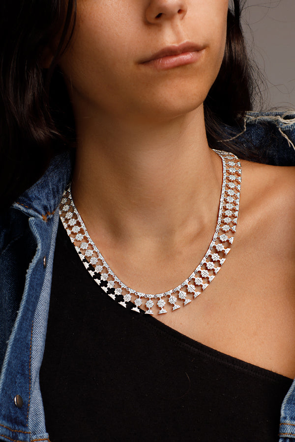 APM Monaco Stars Necklace in white silver