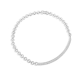 White Round Chain Necklace - White Silver