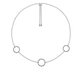 3-Hoop Adjustable Necklace - Dark Grey Silver