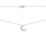 Moon Necklace - White Silver