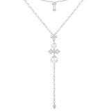 Drop Cross Adjustable Necklace - Silver