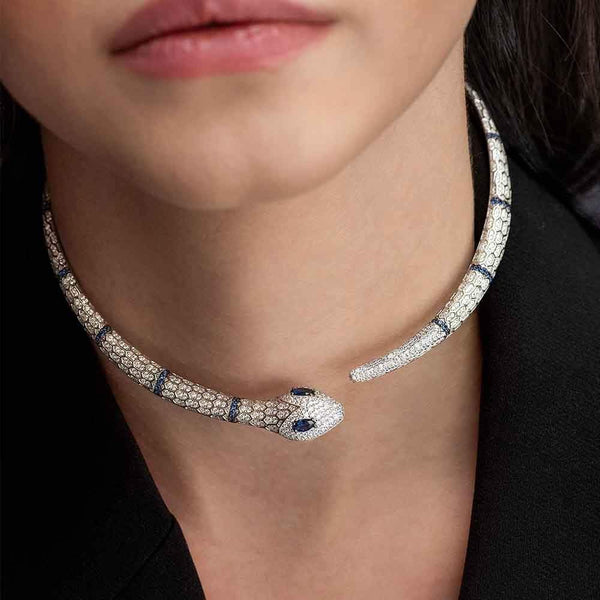 APM Monaco Serpent open choker in white silver