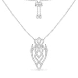 Arabesque Adjustable Necklace - White Silver