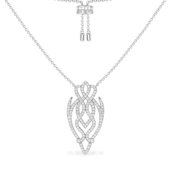 Arabesque Adjustable Necklace - White Silver