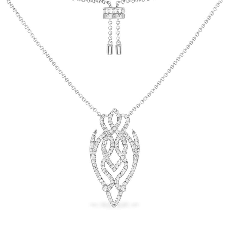 Arabesque Adjustable Necklace - White Silver