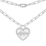 Heart Beat Necklace - White Silver