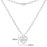 Heart Beat Necklace - White Silver