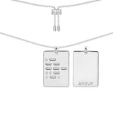 AMOUR Morse Code Adjustable Necklace - White Silver