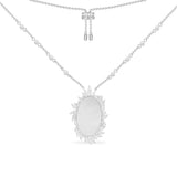 Festival Nacre Adjustable Necklace - White Silver