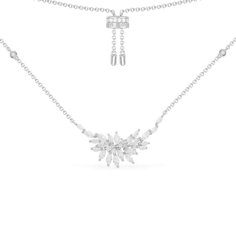 Festival Adjustable Necklace - White Silver