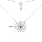 Lucky Eye And Symbols Adjustable Necklace - White Silver