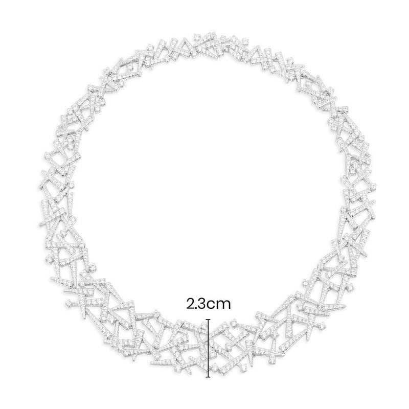 Festival Choker - White Silver