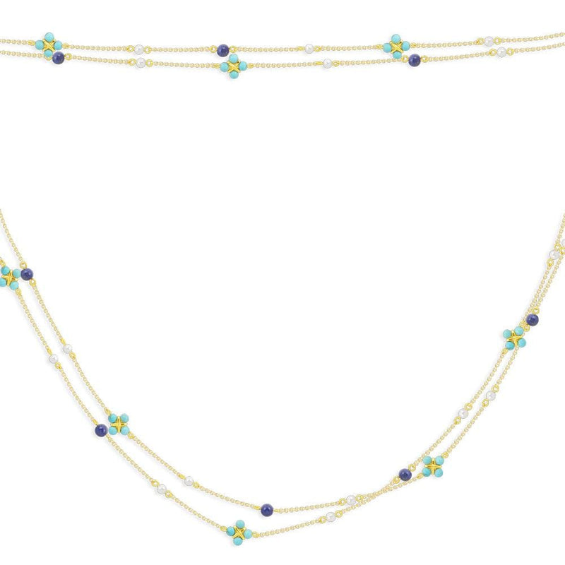 Versatile Wrap-Around Necklace - Yellow Silver