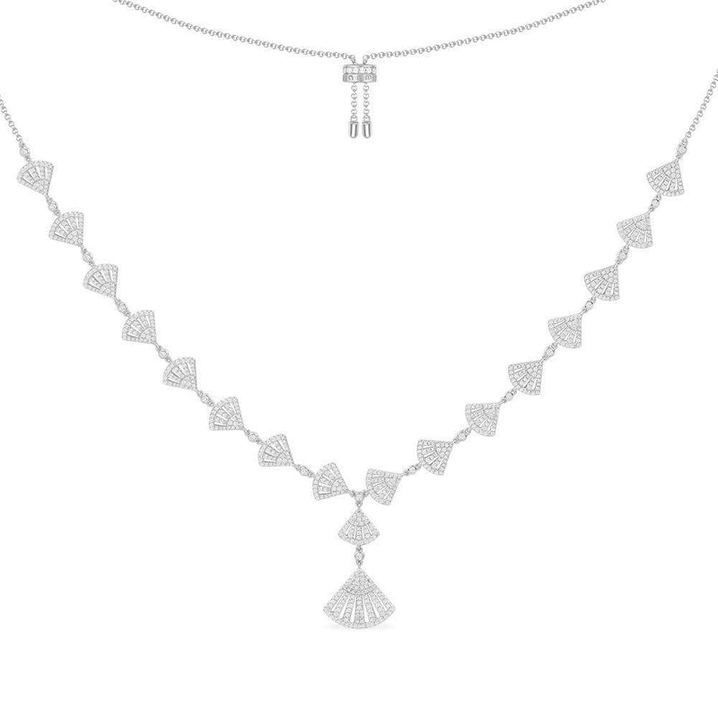 Flamenco Adjustable Necklace - White Silver