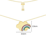 Rainbow Cloud Adjustable Necklace - Yellow Silver