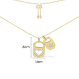 Heart & Twinkle Can Tab Adjustable Necklace - Yellow Silver