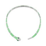 Neon Green Serpent Open Choker - White Silver