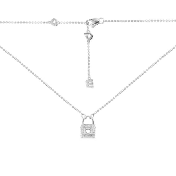 Paved Mini Lock Necklace