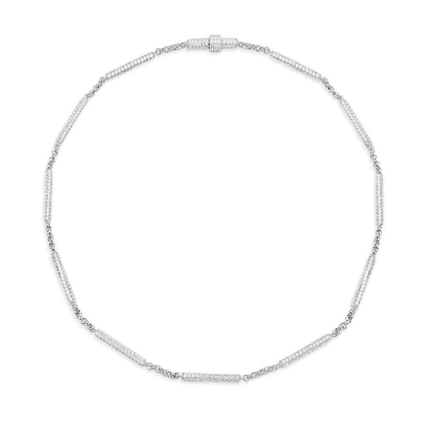 Paved Dainty Choker - silver