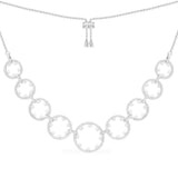 Pavé Adjustable Necklace with Pearl - Silver