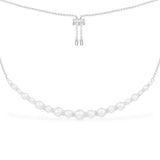 Pearl Adjustable Necklace - Silver