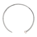 Open choker with pearl - silver